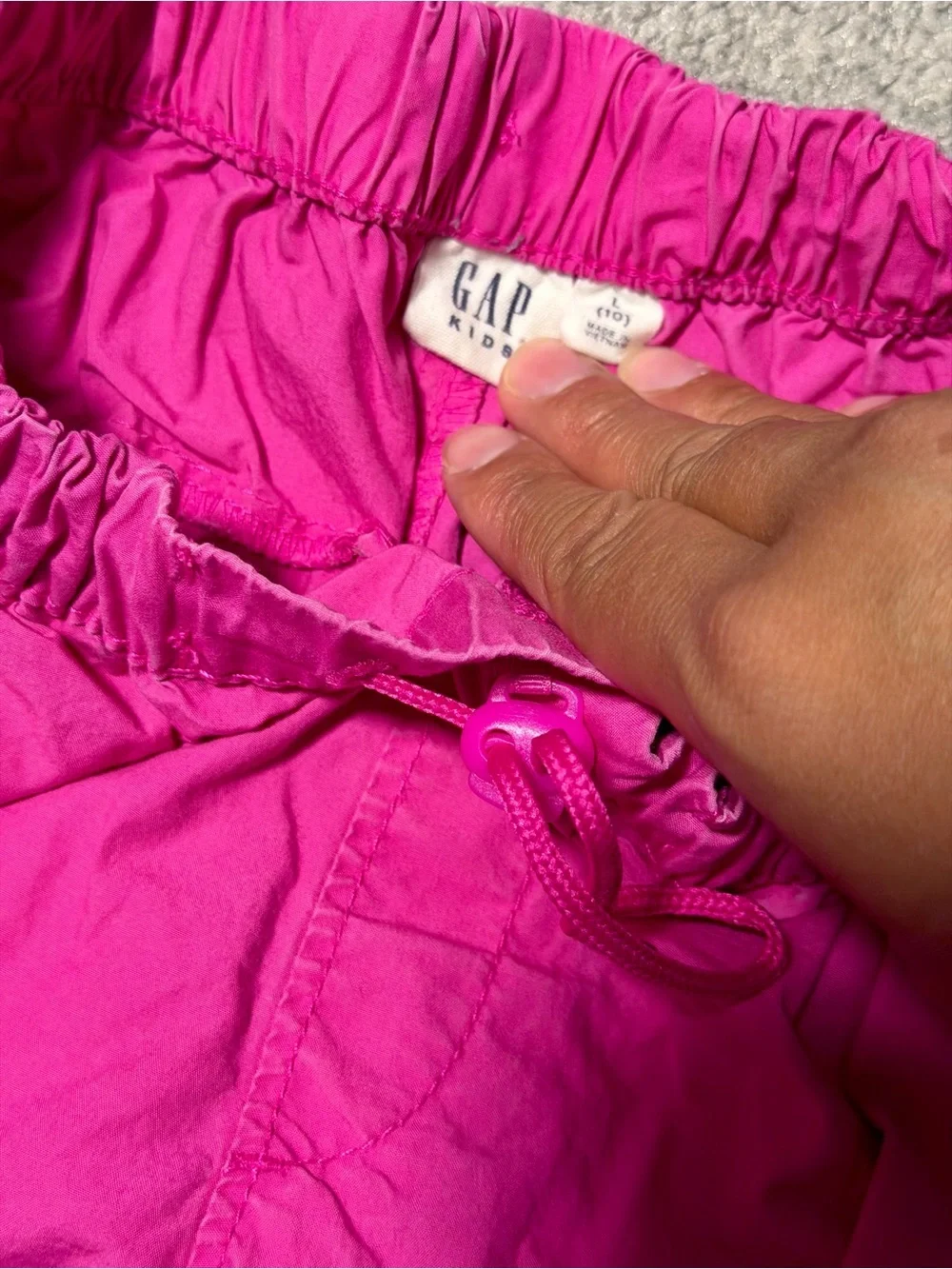 Girls' Gap Hot Pink Cargo Jogger Pants - Elastic Waist & Ankles - L 10/12